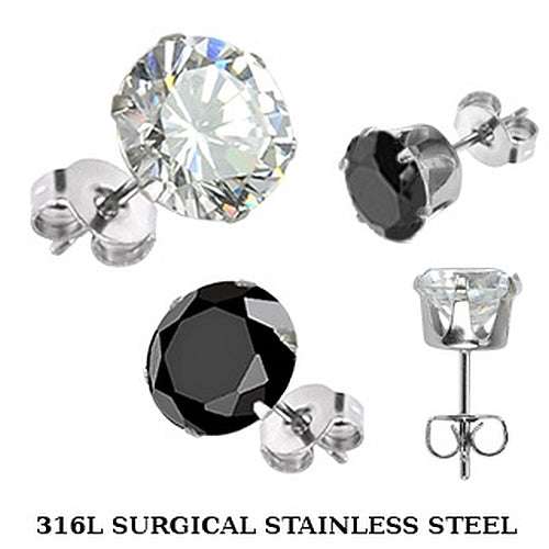 Ohrstecker Zirkonia aus Chirurgenstahl C316L