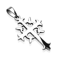 Kettenanhänger Fantasy Tribal Kreuz aus Chirurgenstahl 316L Cross Pendant