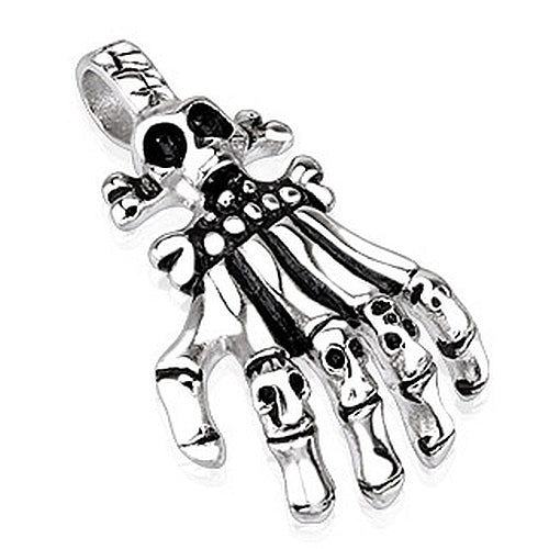 Kettenanhänger Skelett Hand Gothic Biker Fantasy Modeschmuck