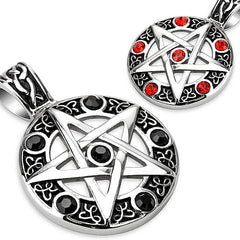 Kettenanhänger Fantasy Tribal Pentagramm Zirkonia