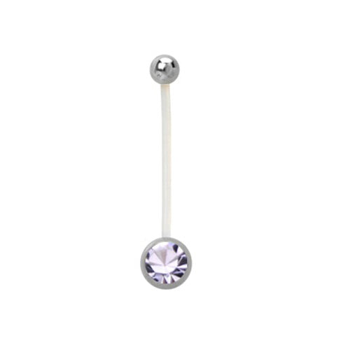 Bauchnabelpiercing Bioflex PTFE flexibel Schwangerschaft Kristall Pregnant - Cristal-Jewelry