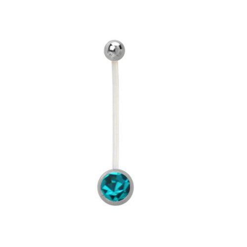 Bauchnabelpiercing Bioflex PTFE flexibel Schwangerschaft Kristall Pregnant - Cristal-Jewelry