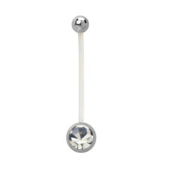 Bauchnabelpiercing Bioflex PTFE flexibel Schwangerschaft Kristall Pregnant - Cristal-Jewelry