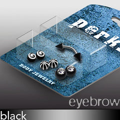 Augenbrauenpiercing Set mit Acryl Spitzen Strass Kugeln aus Chirurgenstahl 1