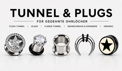 Tunnel und Plugs für gedehnte Ohrlöcher – Flesh Tunnel, Plugs und Expander