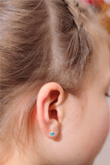 Kinder Mädchen Ohrstecker Fisch hellblau Strass 925er Silber Ohrringe Kinderschmuck - Cristal-Jewelry