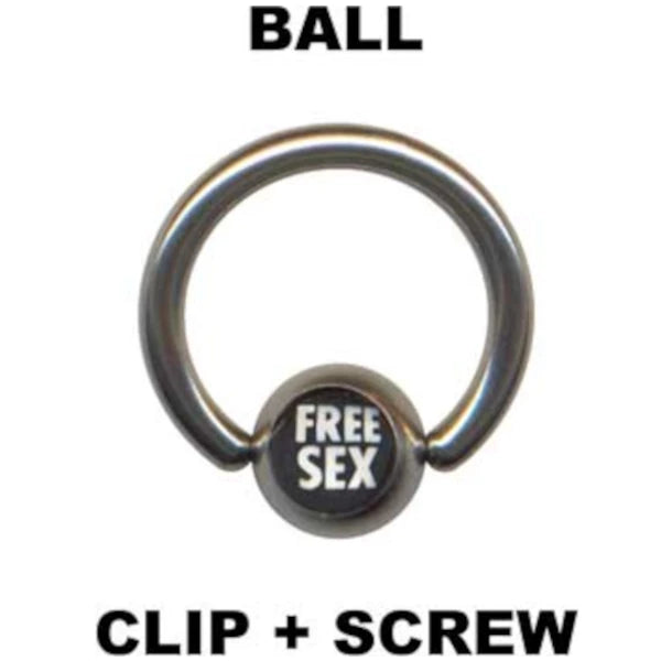 Ball Closure Ring Piercing Klemmring BCR aus Chirurgenstahl mit Free Sex Kugel