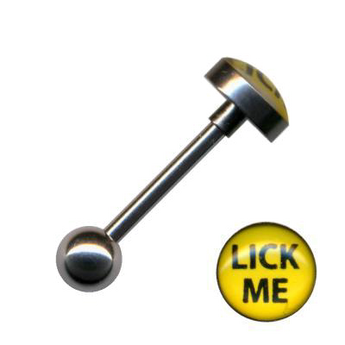 Barbell mit "Lick Me"  Motive aus Chirurgenstahl.
