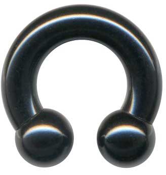 Hufeisen Piercing Ring in schwarz mit Kugeln Prisnz Albert