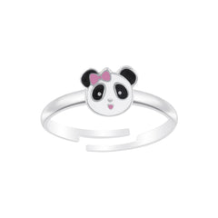 Kinder Finger Ring Panda Bär 925er Silber verstellbar
