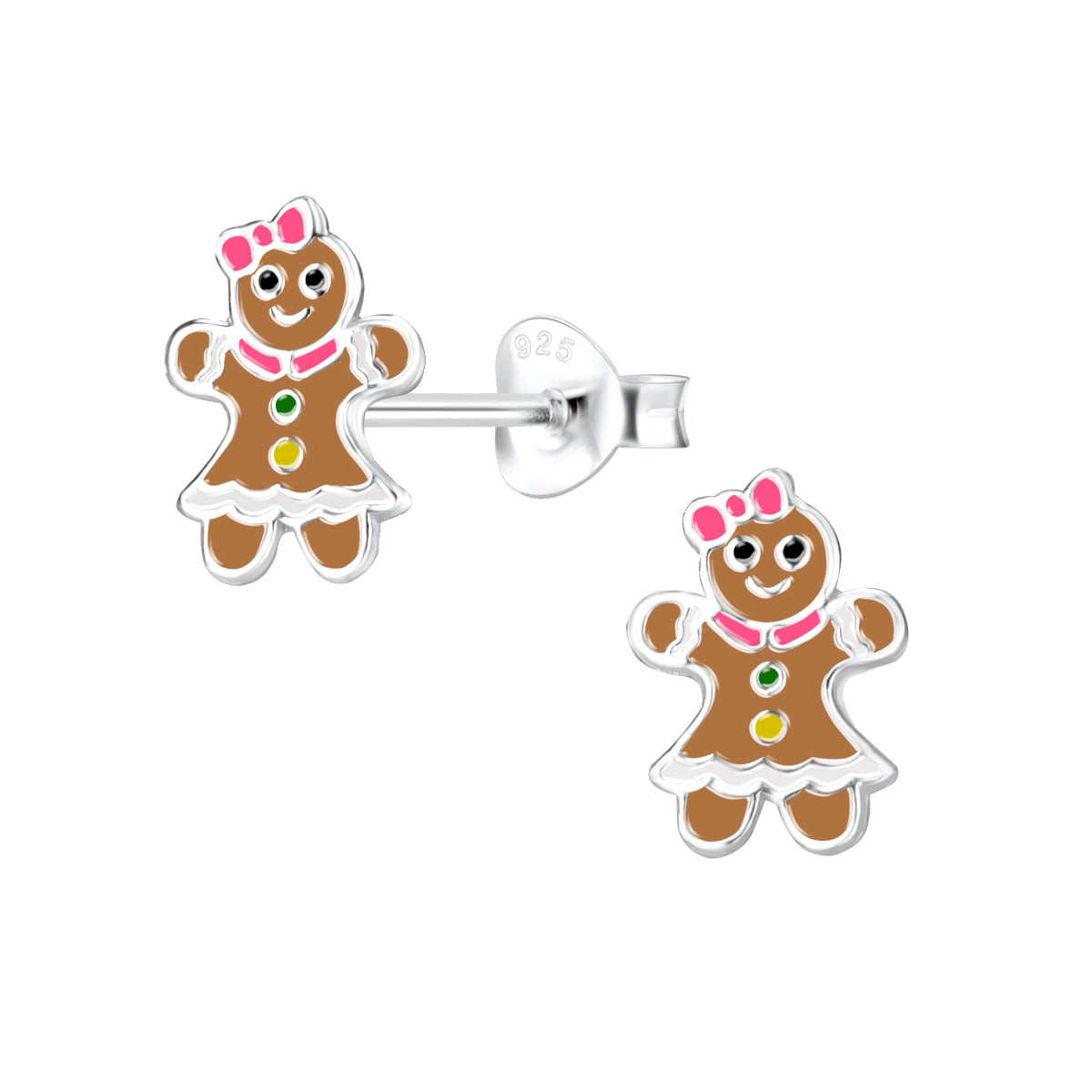Kinder Ohrstecker Ohrschmuck Lebkuchenmann Lebkuchenmädchen 925er Silber Ohrringe