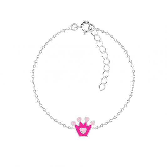 Kinder Mädchen Armband mit Glitter Krone  925er Silber - Cristal-Jewelry