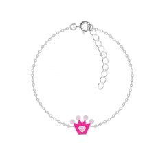 Kinder Mädchen Armband mit Glitter Krone  925er Silber - Cristal-Jewelry
