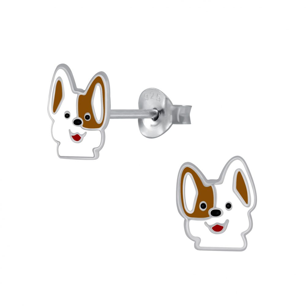 Kinder Mädchen Ohrstecker Ohrschmuck süßer Hund 925er Silber Ohrringe Kinderschmuck - Cristal-Jewelry