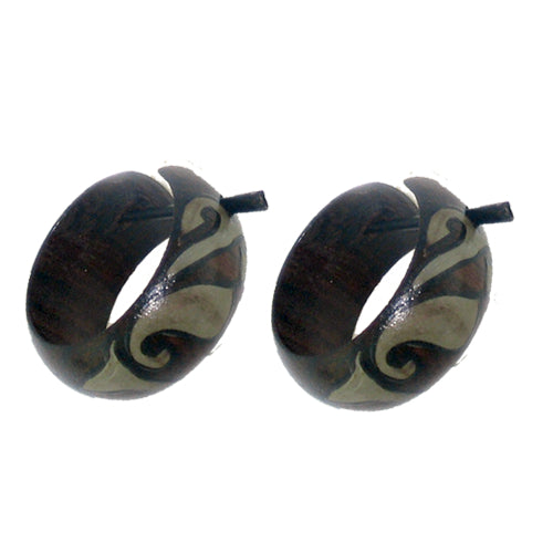 Ohrschmuck Stick Ohrringe Creolen Tribal Holz Sono Goa Natur Trend - Cristal-Jewelry