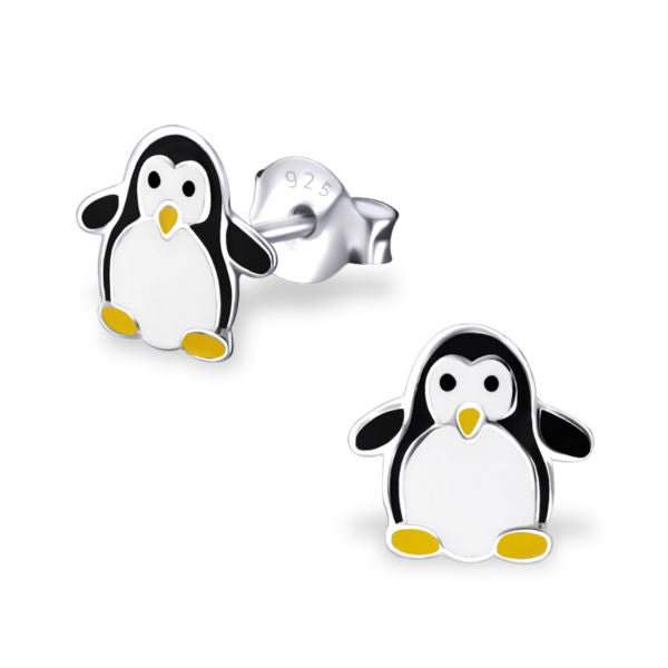 Mädchen Kinder Ohrstecker Pinguin 925er Silber klein