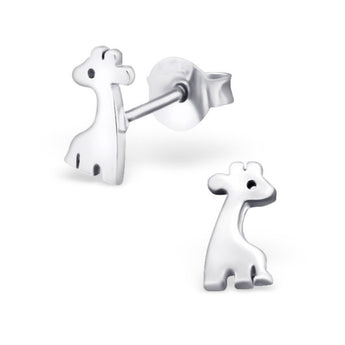 Kinder Ohrstecker Kugel mit Giraffe 925er Silber 