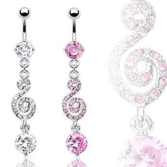 Bauchnabelpiercing mit Strass Musiknote