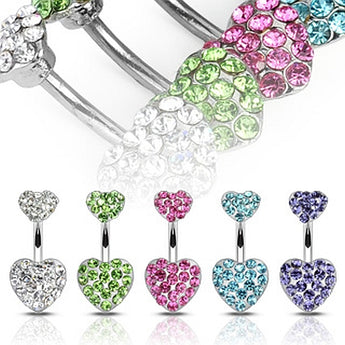 Bauchnabelpiercing mit Zirkonia Herzen