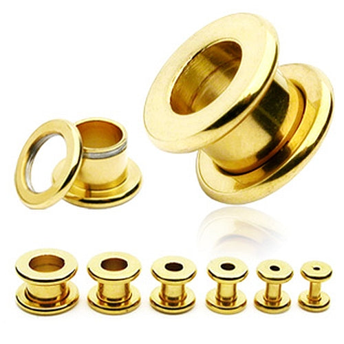 Flesh Tunnel Gold Plated Ohr Plug