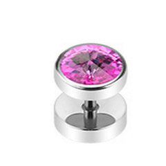 Fake Plug Piercing Zirkonia Kristall Stein Chirurgenstahl C316L Farbwahl - Cristal-Jewelry