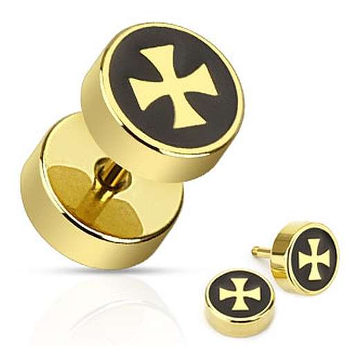 Fake Plug Fantasy Kreuz Design Gold-Style