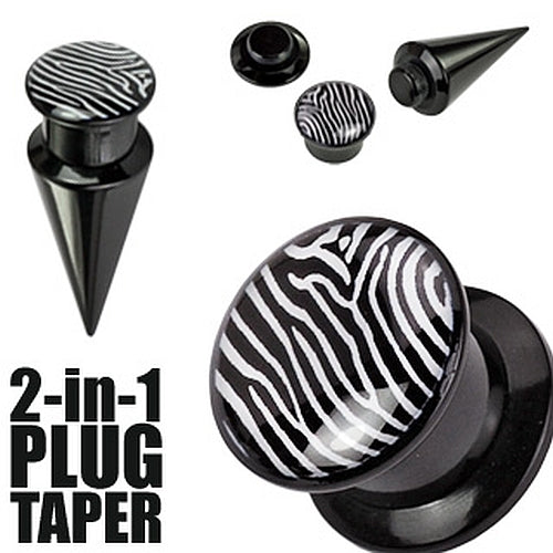 Plug/Taper 2-in1 mit Zebra Motive