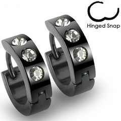 Ohrstecker Black-Style mit Zirkonia Steinchen