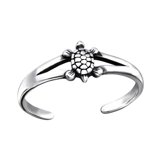 Zehenring Schildkröte 925 Sterling Silber Offene Ringe verstellbare Gelenkring für Damen Mädchen